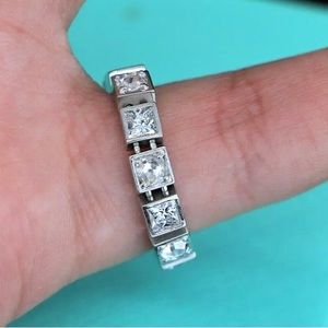NEW! Tiffany Princess and Rose Cut Diamond Ring Band, Size 4